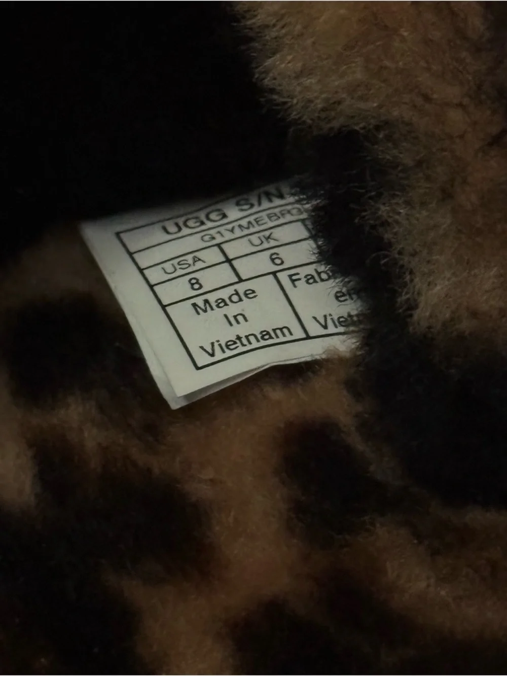 UGG Leopard Print Fuzzy Slide with Black Accents - Picture 4 of 5